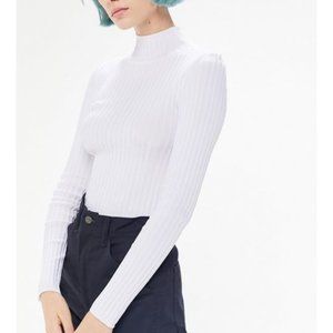 Urban Outfitte Satin Bre Ribbed Turtleneck Sweater, Size XS